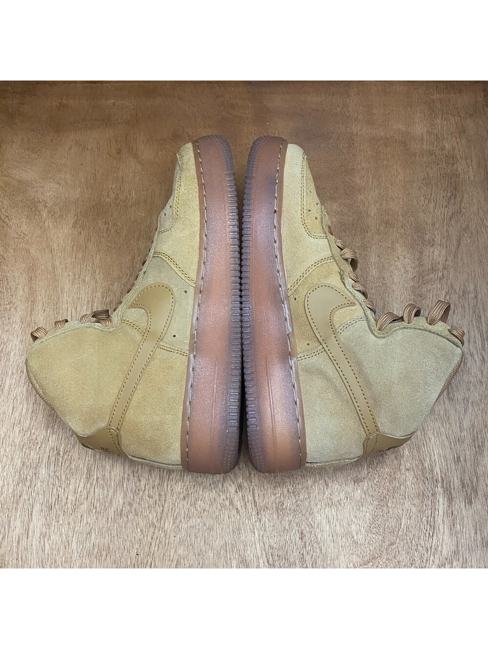 Nike Air Force 1 High LV8 Shoes Youth Sz 6.5 Y Wheat Tan Suede Gum CK0262-700 - Picture 6 of 15